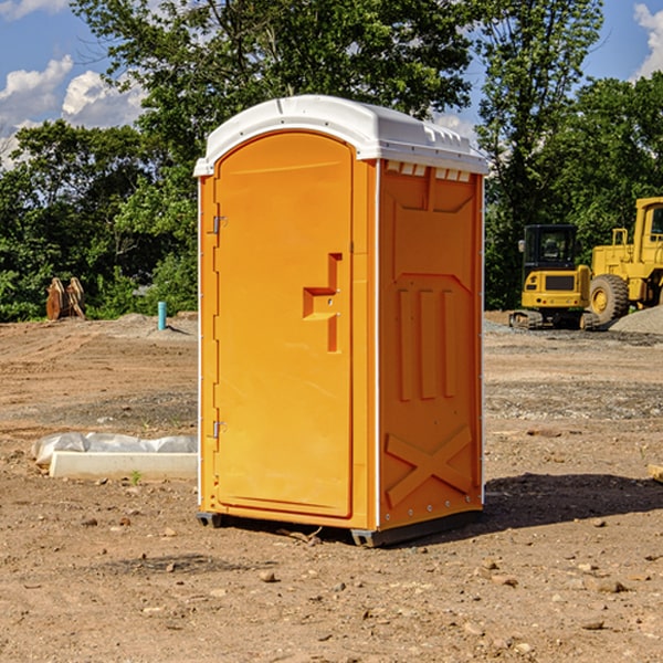 how often are the portable restrooms cleaned and serviced during a rental period in Hamlet NE